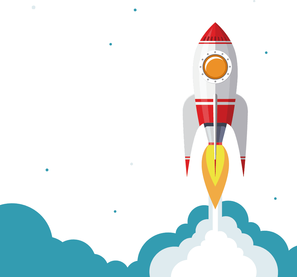 a rocket taking off from space