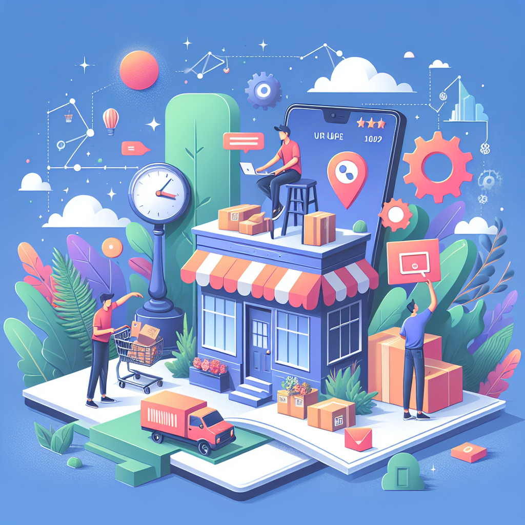 Illustration passend zum Thema "E-Commerce-Shop Erstellung leicht gemacht: Der ultimative Leitfaden für kleine Unternehmen", ideal für die Zielgruppe "Kleine Unternehmen, Startups, E-Commerce-Unternehmen".