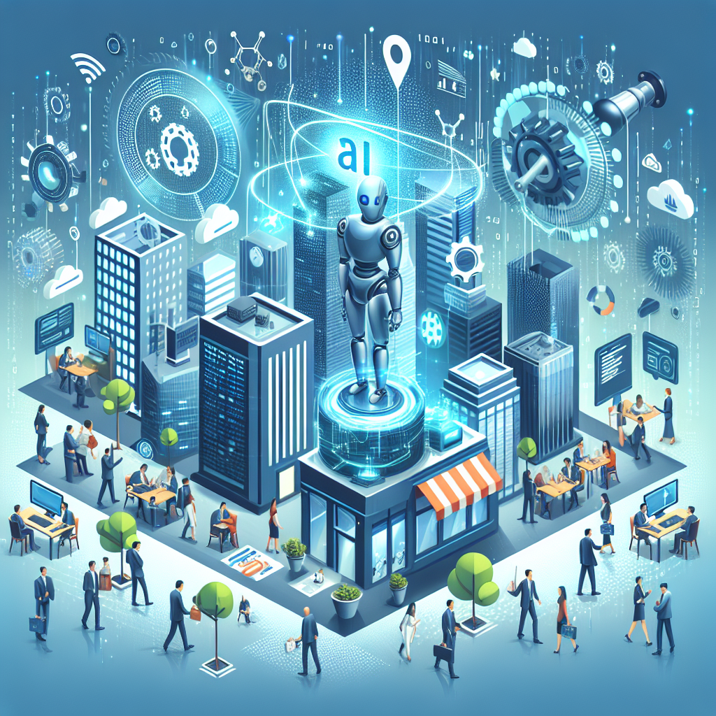 Illustration passend zum Thema "Wie KI-Automatisierung für Unternehmen den Weg zur digitalen Transformation ebnet", ideal für die Zielgruppe "Kleine Unternehmen, Startups, E-Commerce-Unternehmen, lokale Dienstleister".